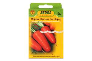 Насіння Морква Шантане Ред Кор дражоване на стрічці 5м 2г Седос