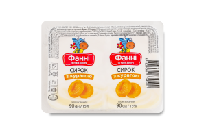Творожок 15% термизированный с курагой Фанні м/у 2х90г