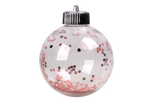 Прикраса ялинкова Куля з рожев зірками 8см 833971