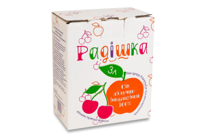 Сок прямого отжима неосветленный пастеризованный яблочно-вишневый Радішка к/у 3л