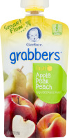 Gerber Grabbers Squeezable Puree Apple Pear Peach