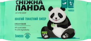 Бумага туалетная влажная Bamboo Cream Сніжна Панда 48шт