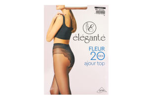 Колготки жіночі Elegante Fleur Ajour top 20den 4 natural