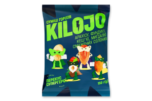 Смесь орехов арахиса, фундука, кешью, миндаля жареных соленых Kilojo м/у 150г