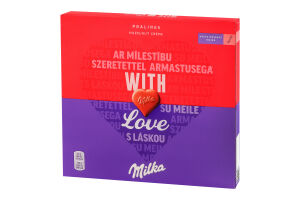 Конфеты из молочного шоколада с ореховой начинкой Love Milka к/у 110г