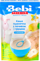 Каша молочная сухая для детей от 6мес быстрорастворимая Пшеничная с печеньем и грушей Bebi Premium д/п 200г
