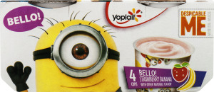 Yoplait Despicable Me Minion Made Low Fat Yogurt Bello! Strawberry Banana - 4 CT