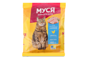 Корм д/котів Курка сухий 400г Муся