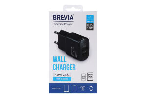 Пристрій зарядний Brevia ePower 12W 2xUSB 45012DUB