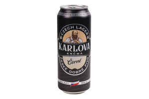 Пиво 0.5л 4.4% темне пастеризоване фільтроване Cerne Karlova Krčma з/б