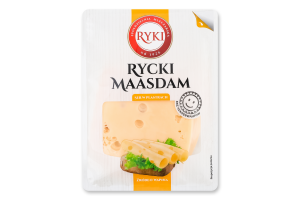 Сир Rycki Maasdam 45% нарізка 300г газ/уп Ryki