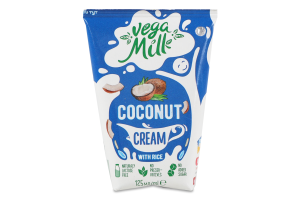Вершки кокосові з рисом ультрапастеризовані Vega Milk т/п 125мл