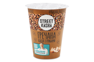 Каша швидкого приготування гречана з грибами 50г стакан Стріт каша