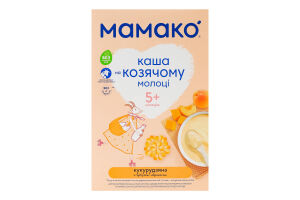 Каша молочна суха для дітей від 5міс на козячому молоці кукурудзяна з гарбузом і абрикосом Мамако к/у 200г