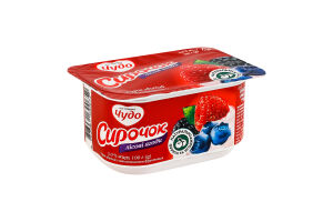 Творожок 5% взбитый с наполнителем фруктовым Лесные ягоды Чудо ст 100г