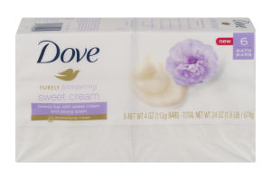 Dove Purely Pampering Beauty Bar With Sweet Cream and Peony Scent - 6 CT