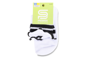 Шкарпетки Premier socks висок рюш смуж білі р16-18