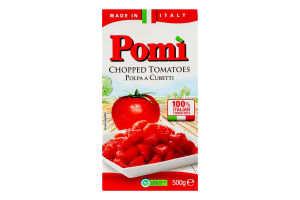 Томаты нарезанные кубиками пастеризованные Pomi т/п 500г