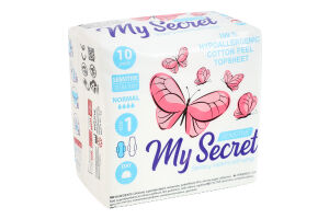 Прокладки гигиенические ультратонкие с крылышками Day Normal Sensitive My Secret 10шт
