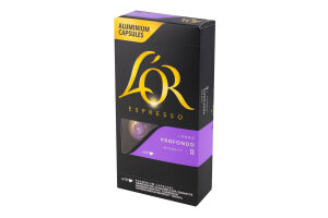 Кофе натуральный жареный молотый в капсулах Lungo Profondo Espresso L’OR к/у 52г
