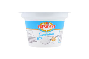 Сметана 10% President ст 180г