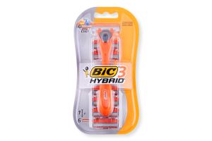 Бритва 3 лезвия 1 ручка + 6 картриджей Hybrid 3 BiC 1шт