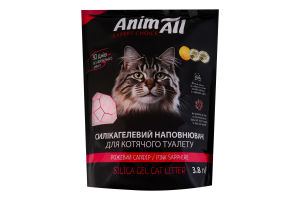 Наполнитель для кошачьего туалета силикагелевый Розовый сапфир AnimАll 3.8л
