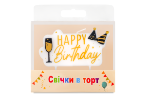 Свеча в торт Happy birthday Баннер Festa (Guangzhou) Co. Ltd 1шт