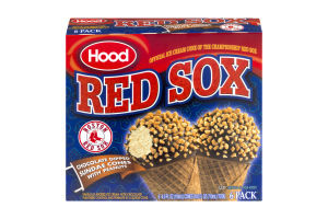 Hood Red Sox Chocolate Dipped Sundae Cones With Peanuts - 6 CT