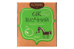 Сок неосветленный пастеризованный яблочный Коник к/у 3л