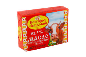 Масло солодковершкове 82.5% Екстра Новгород-Сіверський м/у 180г