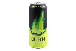 Напій енергетичний безалкогольний сильногазований Яблуко-ківі Burn з/б 500мл