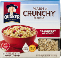 Quaker Warm & Crunchy Granola Cranberry Almond