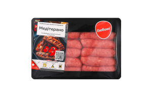 Ковбаски д/гриля та смаження Медітерано охолоджені 600г газ/уп Глобино