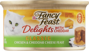 Fancy Feast Delights with Cheddar Gourmet Cat Food Classic Chicken & Cheddar Cheese Feast