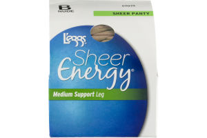 L'eggs Sheer Energy Medium Support Leg Sheer Panty B Nude