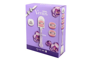Набір Venus Comfortglide Breeze Станок д/гоління 3картриджи+Гачок д/бритви+Чохол д/подорожей Gillette