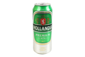 Пиво 0.5л 4.7% светлое Premium Hollandia ж/б