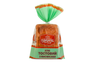 Хлеб половинка в нарезке из пшеничной муки формовой Тостовый с отрубями Рум'янець м/у 350г