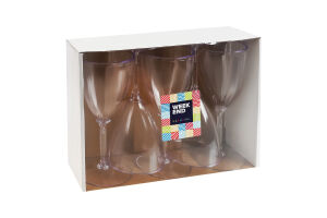 Келих для вина пластиковий прозорий міцний 150мл Karnaval Weekend 5шт