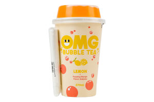 Напиток безалкогольный лимонный с шариками вкуса манго OMG Bubble tea ст 270мл