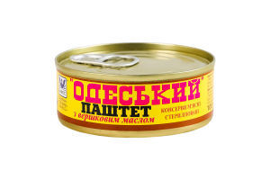 Паштет со сливочным маслом стерилизованный Одесский Онисс ж/б 100г