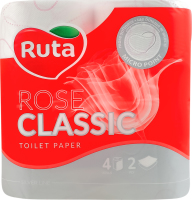 Бумага туалетная 2-х слойная 150 листов Rose classic Silver line Ruta 4шт