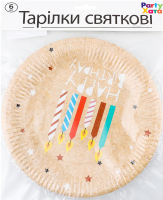 Тарілка паперова Хеппі Бьоздей з свічками 23см 6шт 1502-5775 Паті Хата