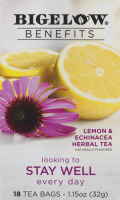 Bigelow Benefits Lemon & Echinacea Herbal Tea Bags - 18 CT