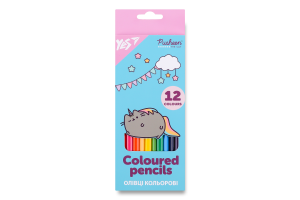 Олівці кольорові Yes! Pusheen бірюзовий 12кол