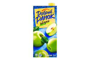 Нектар освітлений стерилізований Яблуко Добрий Ранок т/п 1л