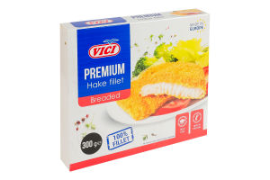 Порції рибні заморожені з філе хека в паніровці обсмажені Premium Vici к/у 300г