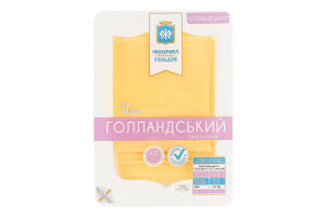 Сыр 45% твердый Голландский брусковый Молочна гільдія лоток 0.15кг