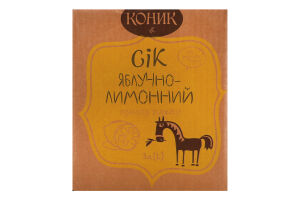 Сік неосвітлений пастеризований яблучно-лимонний Коник к/у 3л